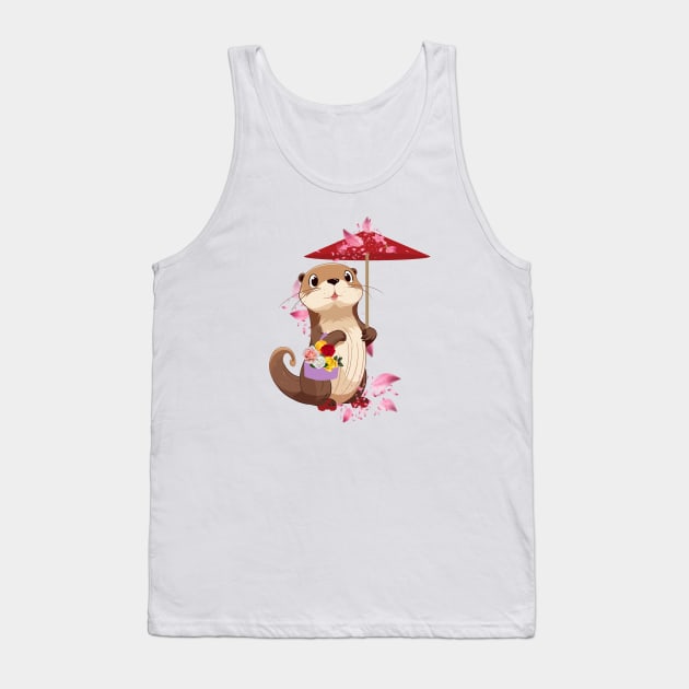 cute otter Tank Top by Taz Maz Design